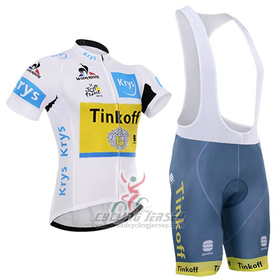 2016 Cycling Jersey Tinkoff Lider Yellow and White Short Sleeve and Bib Short